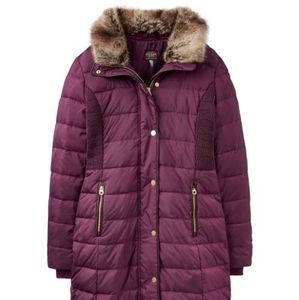 Joules Burgundy Caldcott Puffer Coat